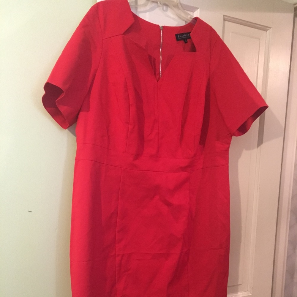 Dress/Plus Size Red Sheath Dress